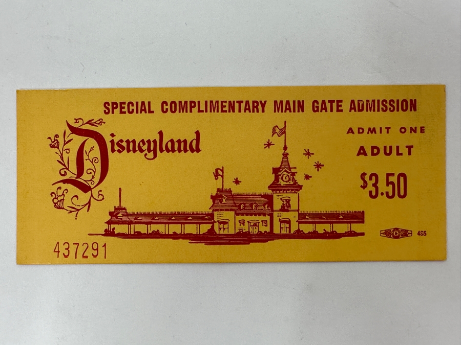 Vintage Disneyland Special Complimentary Main Gate Admission Admit One Adult Ticket Circa 1970 $3.50 5 X 2 [Photo 4]