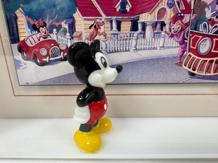 Shadowbox Framed Unused Disneyland Mickey's Toontown Special Edition Commemorative Passport Ticket With Pair Of Small Mickey Mouse And Minnie Mouse Figurines 1993 16W X 6.24H X 2D [Photo 9]