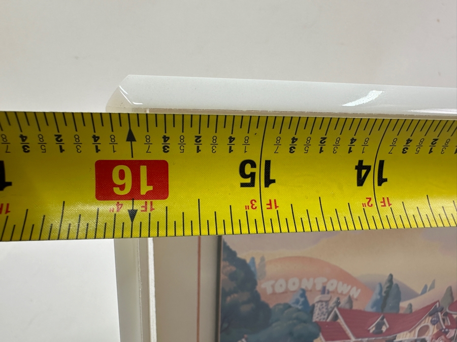 Shadowbox Framed Unused Disneyland Mickey's Toontown Special Edition Commemorative Passport Ticket With Pair Of Small Mickey Mouse And Minnie Mouse Figurines 1993 16W X 6.24H X 2D [Photo 12]