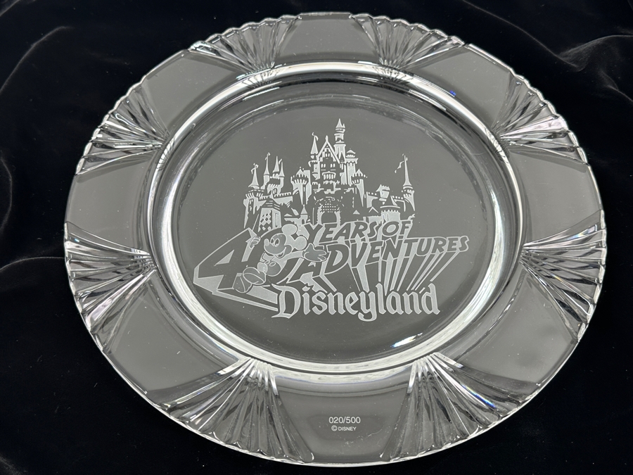 Limited Edition 40 Years Of Adventures Disneyland Etched Crystal Plate Numbered 20 Of 500 12'W [Photo 5]