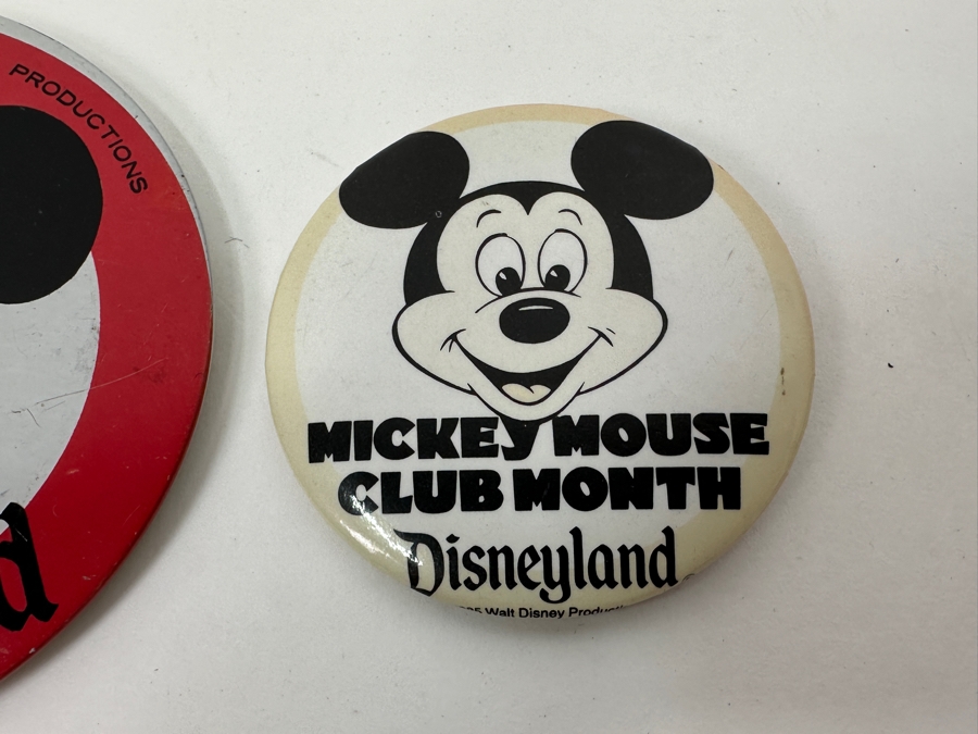 Pair Of Vintage Disneyland Mickey Mouse Club Buttons [Photo 3]