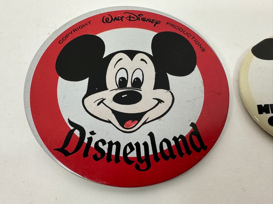 Pair Of Vintage Disneyland Mickey Mouse Club Buttons [Photo 2]