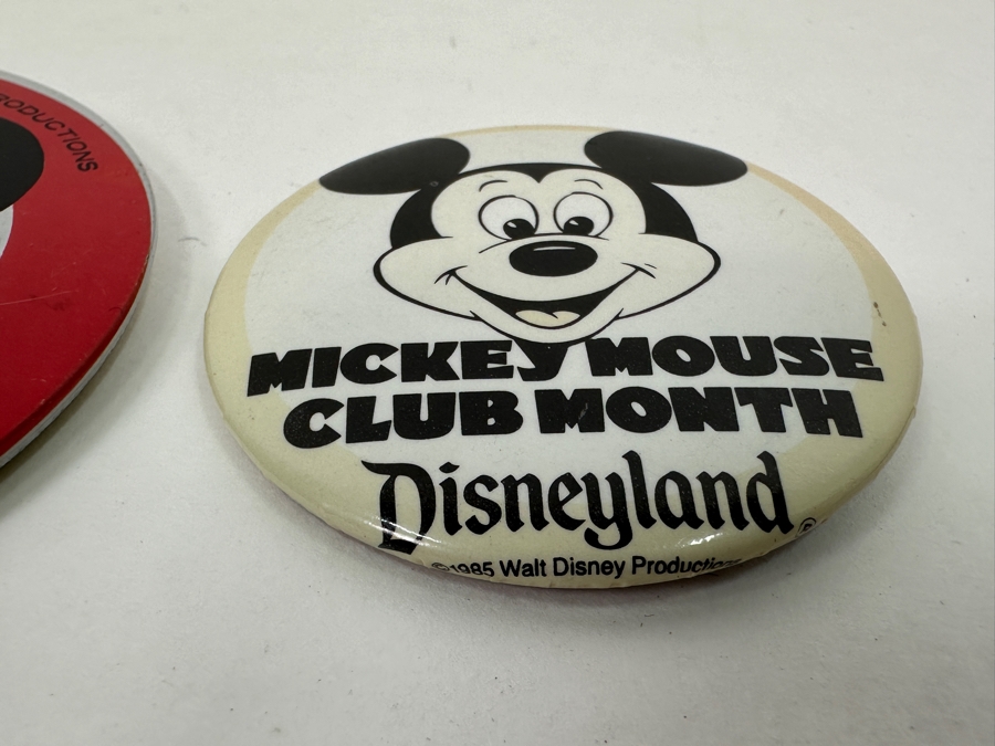 Pair Of Vintage Disneyland Mickey Mouse Club Buttons [Photo 4]