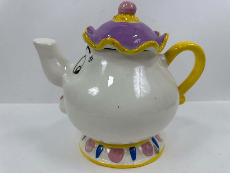 Vintage Disney Treasure Craft Mrs. Potts Teapot From Disney's Beauty And The Beast Cookie Jar 9.5H [Photo 4]