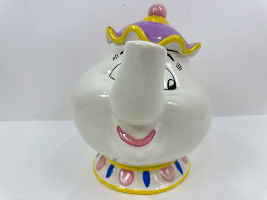 Vintage Disney Treasure Craft Mrs. Potts Teapot From Disney's Beauty And The Beast Cookie Jar 9.5H [Photo 2]