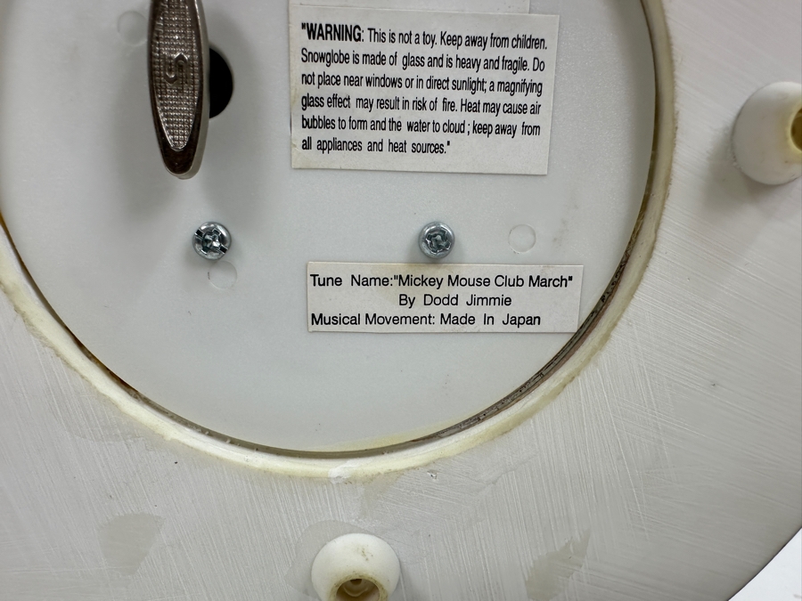 Disney Mickey Mouse Snow Globe With Tune 'Mickey Mouse Club March' By Dodd Jimmie 9.25H [Photo 13]