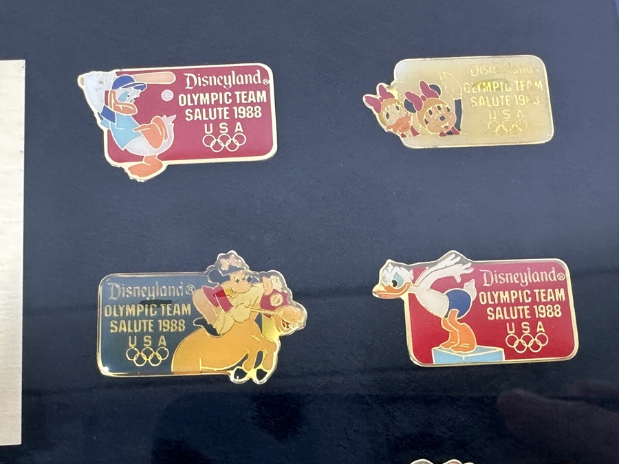 Disneyland Olympic Team Salute 1988 Limited Edition Commemorative Disney Trading Pins Set Framed - 30 Disney Trading Pins 15.5 X 12.5 [Photo 10]