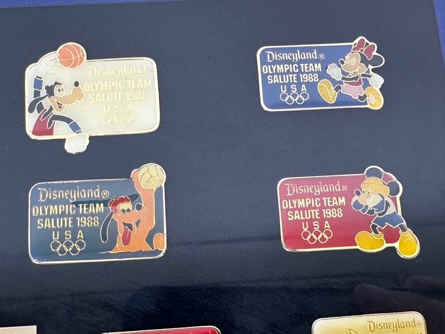 Disneyland Olympic Team Salute 1988 Limited Edition Commemorative Disney Trading Pins Set Framed - 30 Disney Trading Pins 15.5 X 12.5 [Photo 11]