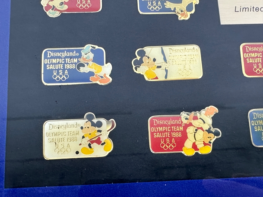 Disneyland Olympic Team Salute 1988 Limited Edition Commemorative Disney Trading Pins Set Framed - 30 Disney Trading Pins 15.5 X 12.5 [Photo 7]