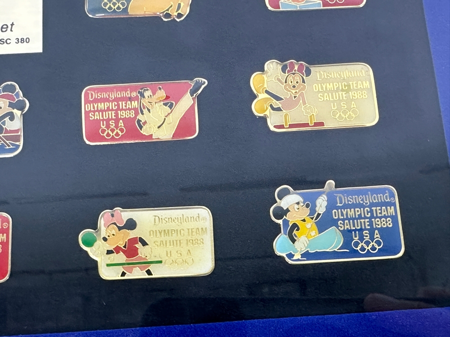 Disneyland Olympic Team Salute 1988 Limited Edition Commemorative Disney Trading Pins Set Framed - 30 Disney Trading Pins 15.5 X 12.5 [Photo 9]