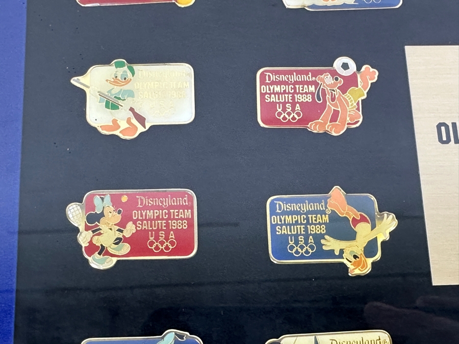 Disneyland Olympic Team Salute 1988 Limited Edition Commemorative Disney Trading Pins Set Framed - 30 Disney Trading Pins 15.5 X 12.5 [Photo 6]