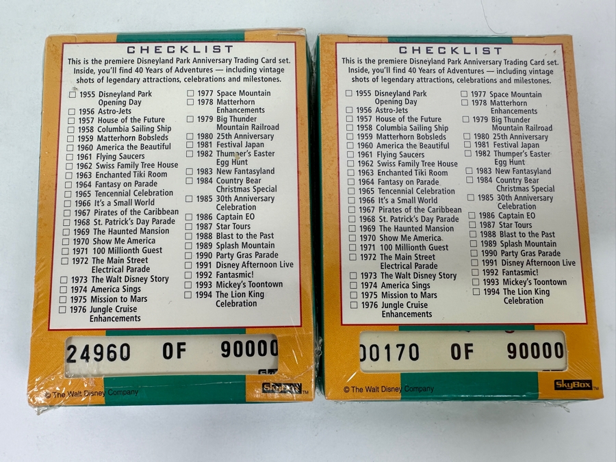 Pair Of Factory Sealed Limited Edition Disneyland Collectors' Series 40 Years Of Adventures At Disneyland Premier Anniversary Collection Trading Cards [Photo 5]