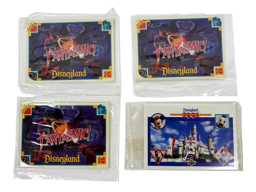 (3) Factory Sealed Disneyland Fantasmic! Trading Cards Sets & (1) Disneyland 1991 Upper Deck Preview Series Trading Card Set