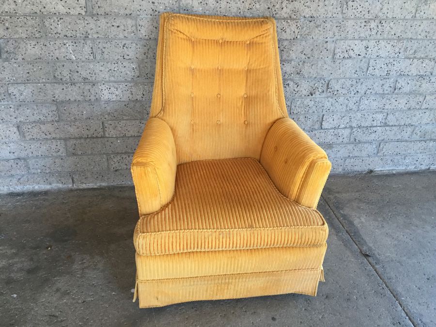 Retro Mid-century Orange Swivel Rocker Chair [Photo 4]
