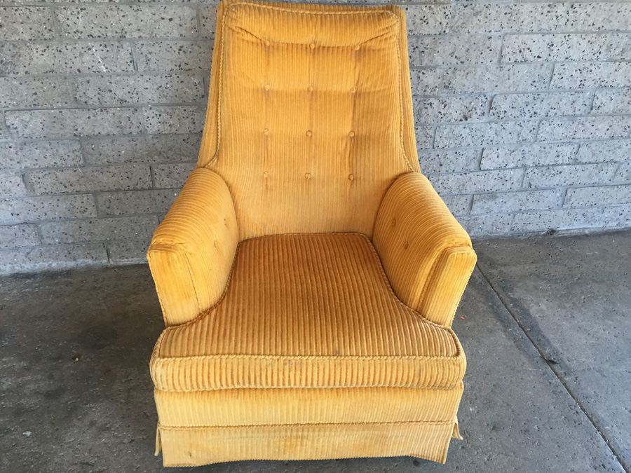 Retro Mid-century Orange Swivel Rocker Chair [Photo 6]