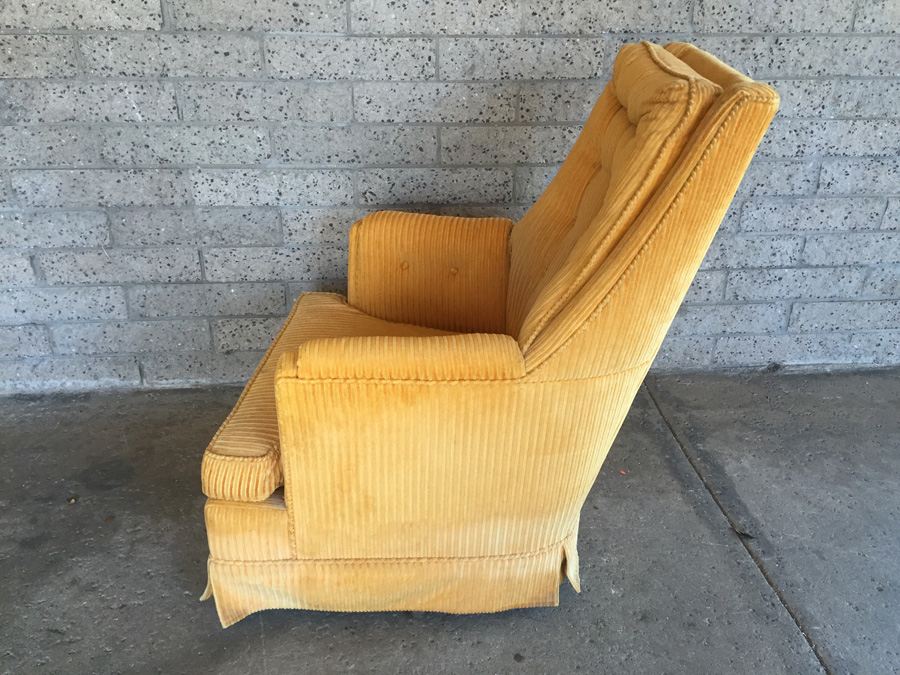 Retro Mid-century Orange Swivel Rocker Chair [Photo 3]