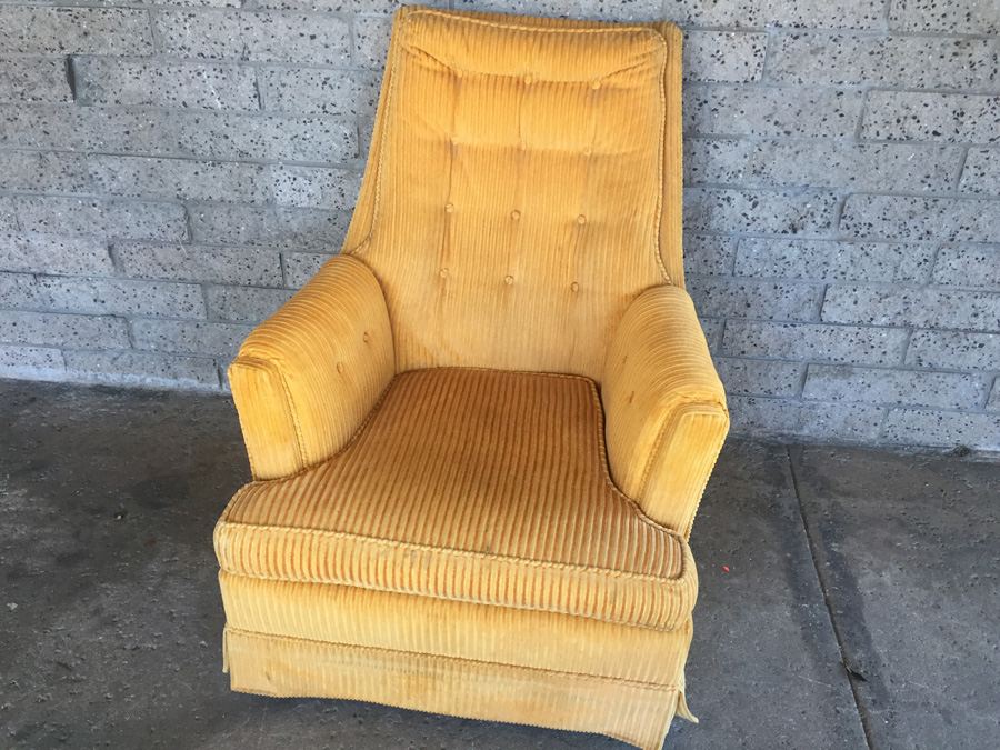 Retro Mid-century Orange Swivel Rocker Chair