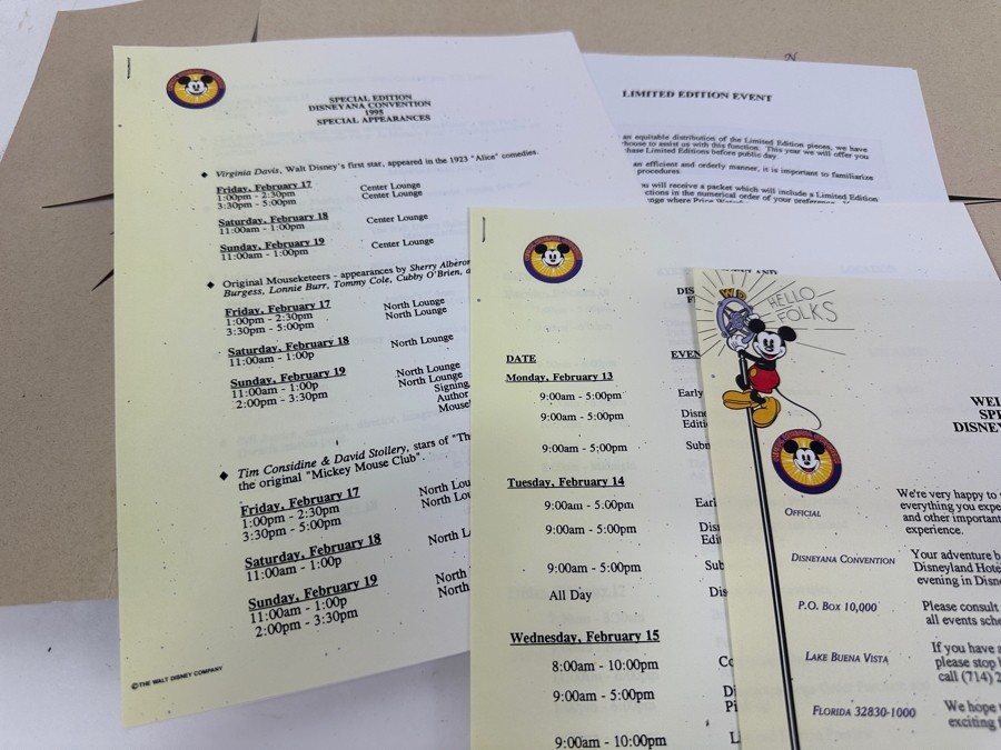 Special Edition Disneyana Convention 1995 40 Years Of Adventure Media Press Kit Folder Packet [Photo 11]