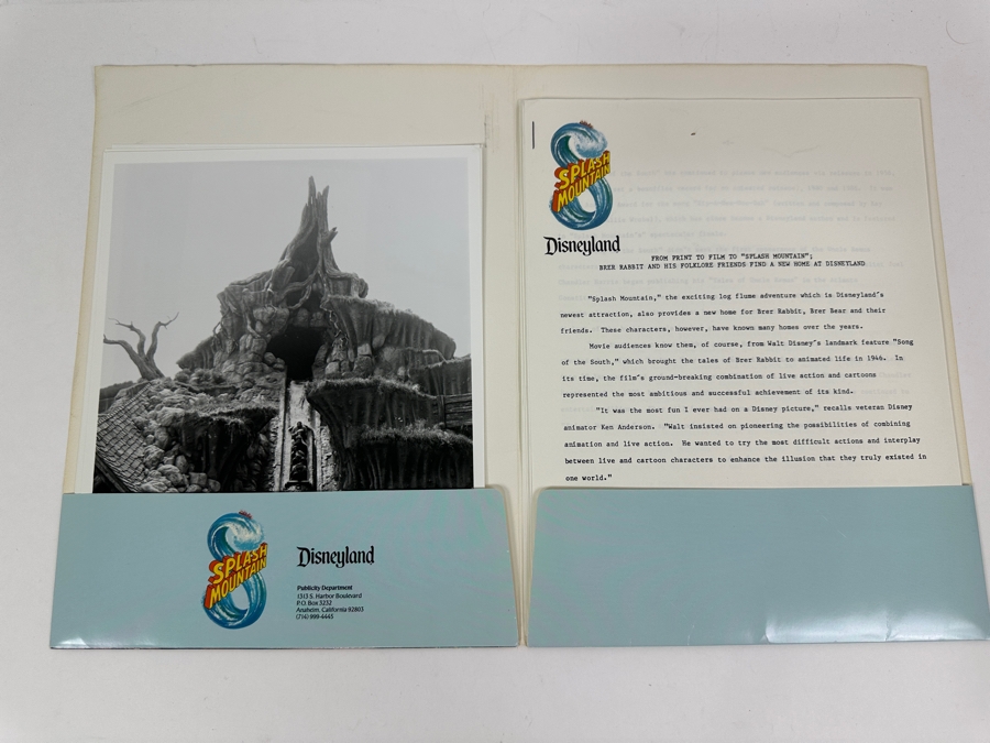 Vintage 1988 Splash Mountain Disneyland Ride Attraction Media Press Kit (Closed Ride In 2023) [Photo 5]
