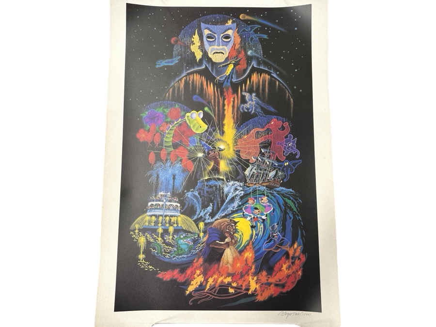 Charles Boyer (1935-2021, American) Limited Edition Artist Signed Lithograph Titled 'Fantasmic!' To Commemorate The Newest Imagination At Disneyland Park Numbered 780 Of 1,000 With COA 20 X 30