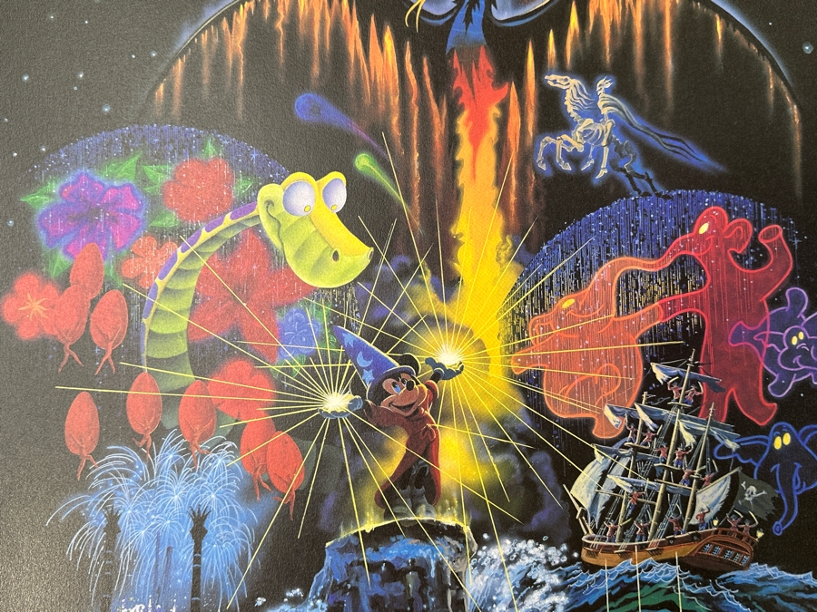 Charles Boyer (1935-2021, American) Limited Edition Artist Signed Lithograph Titled 'Fantasmic!' To Commemorate The Newest Imagination At Disneyland Park Numbered 780 Of 1,000 With COA 20 X 30 [Photo 6]