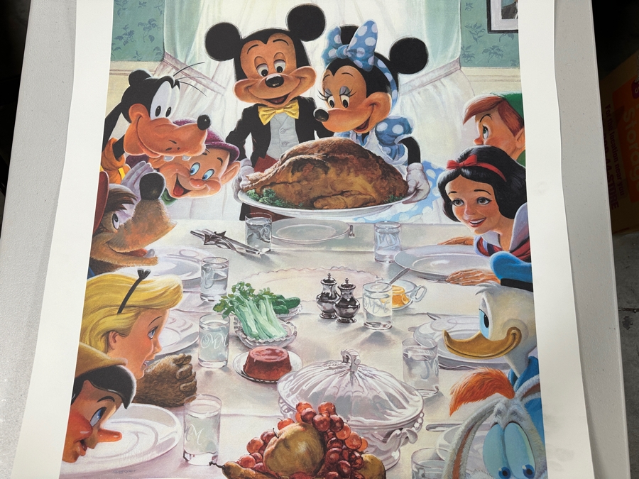 Charles Boyer (1935-2021, American) Limited Edition Artist Signed Lithograph Titled 'Mickey Mouse And Friends - Family Dinner' Numbered 348 Of 1,000 24.5 X 30 [Photo 15]