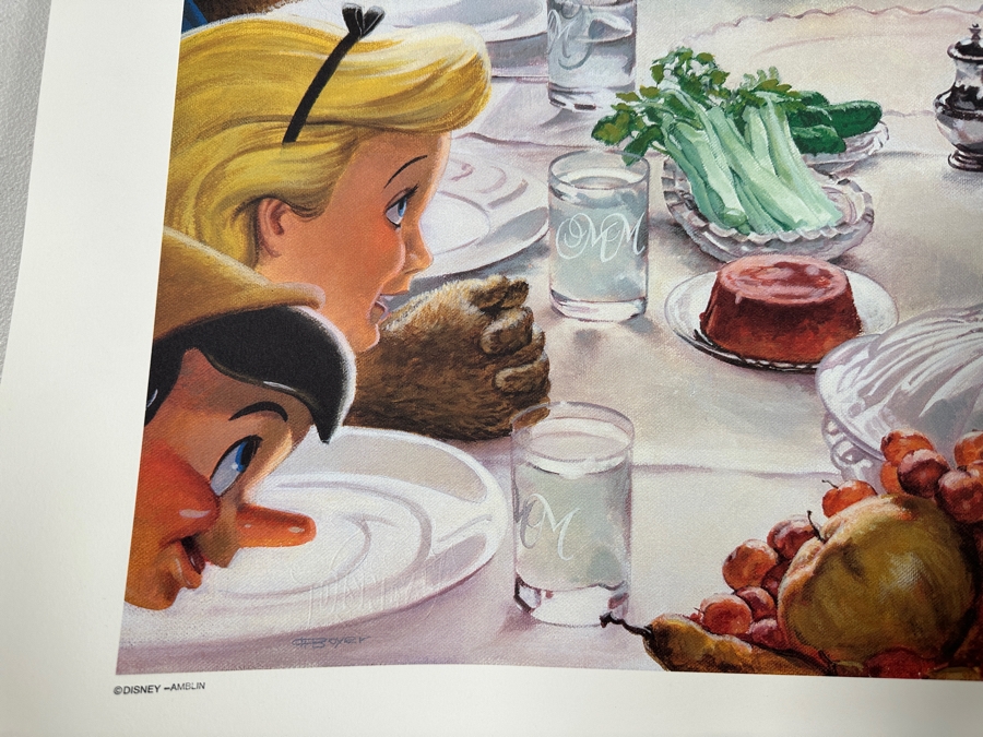 Charles Boyer (1935-2021, American) Limited Edition Artist Signed Lithograph Titled 'Mickey Mouse And Friends - Family Dinner' Numbered 348 Of 1,000 24.5 X 30 [Photo 7]
