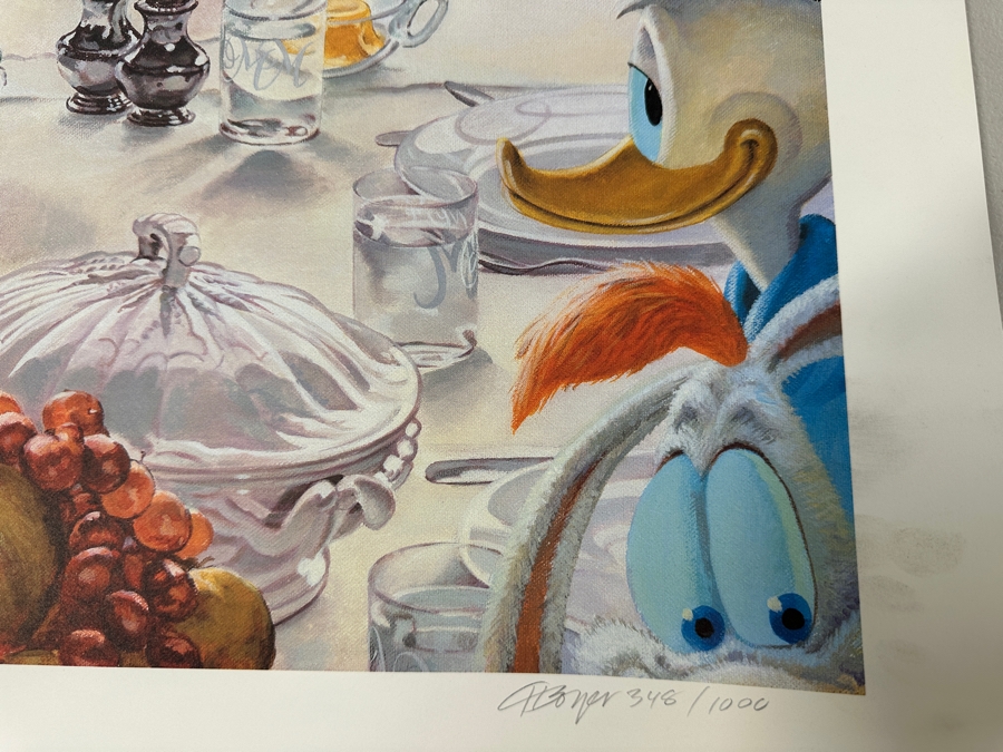 Charles Boyer (1935-2021, American) Limited Edition Artist Signed Lithograph Titled 'Mickey Mouse And Friends - Family Dinner' Numbered 348 Of 1,000 24.5 X 30 [Photo 13]