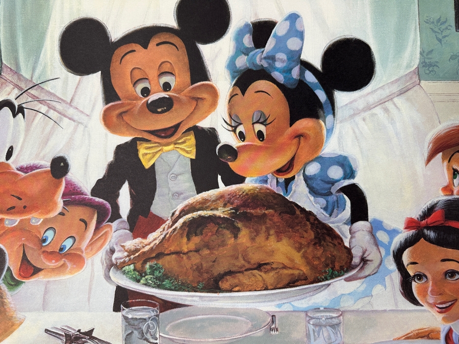 Charles Boyer (1935-2021, American) Limited Edition Artist Signed Lithograph Titled 'Mickey Mouse And Friends - Family Dinner' Numbered 348 Of 1,000 24.5 X 30 [Photo 4]