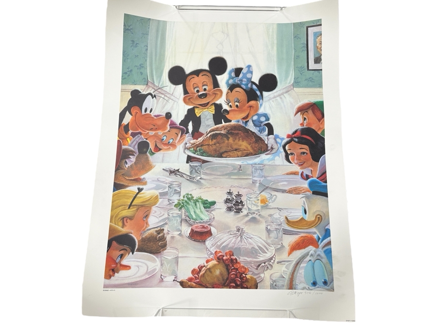 Charles Boyer (1935-2021, American) Limited Edition Artist Signed Lithograph Titled 'Mickey Mouse And Friends - Family Dinner' Numbered 348 Of 1,000 24.5 X 30 [Photo 2]