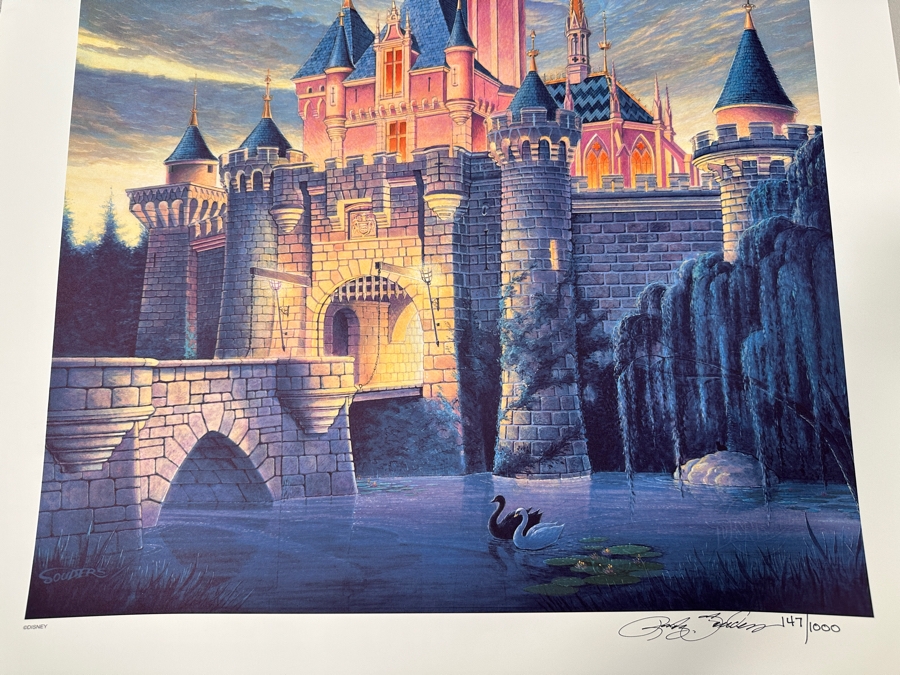 Randy Souders Disneyland Sleeping Beauty Castle Limited Edition Lithograph Artist Signed Numbered 147 Of 1,000 24 X 32 [Photo 4]
