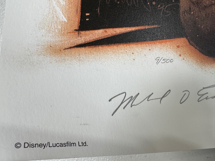 Rare Vintage 1995 Indiana Jones Adventure Disneyland Lithograph Signed By Michael Eisner & Artist Drew Struzen W/ COA Limited Edition Numbered 9 Of 500 25.5 X 38 [Photo 8]