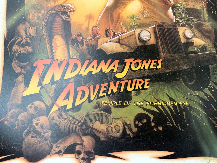 Rare Vintage 1995 Indiana Jones Adventure Disneyland Lithograph Signed By Michael Eisner & Artist Drew Struzen W/ COA Limited Edition Numbered 9 Of 500 25.5 X 38 [Photo 5]