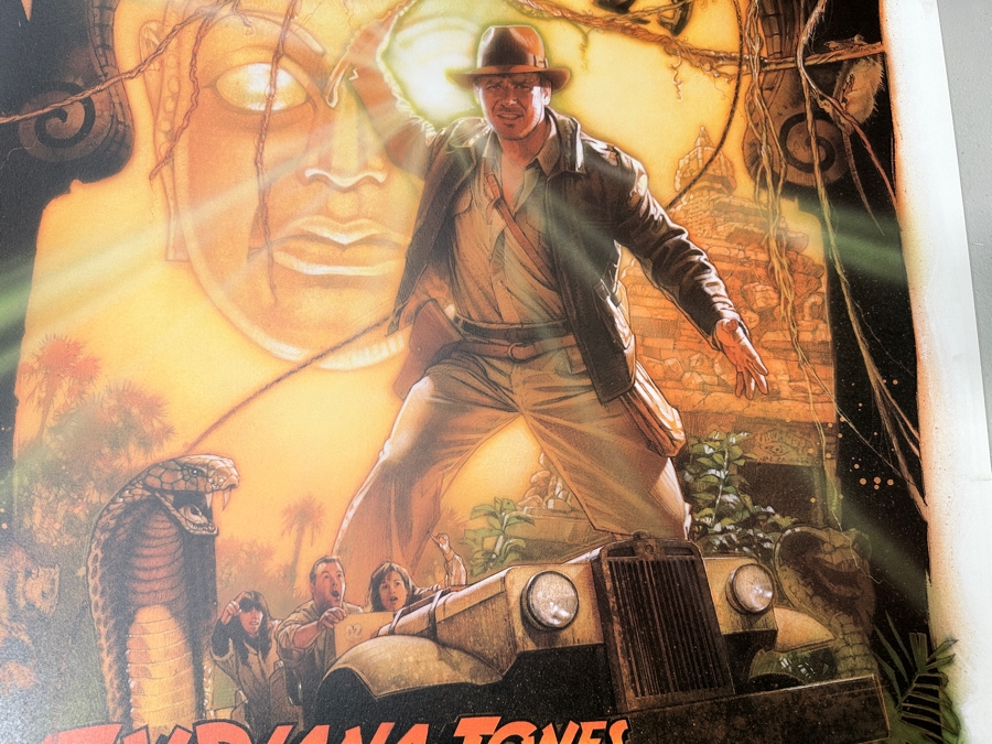 Rare Vintage 1995 Indiana Jones Adventure Disneyland Lithograph Signed By Michael Eisner & Artist Drew Struzen W/ COA Limited Edition Numbered 9 Of 500 25.5 X 38 [Photo 4]