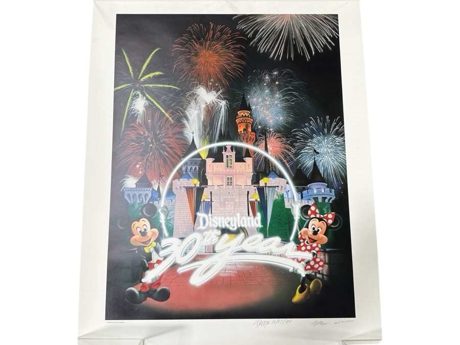 Charles Boyer (1935-2021, American) Limited Edition Artist Signed On 10/27/1990 Lithograph 1985 Disneyland 30th Year 23 X 29 [Photo 2]