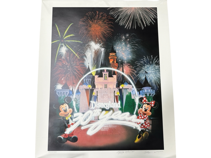 Charles Boyer (1935-2021, American) Limited Edition Artist Signed On 10/27/1990 Lithograph 1985 Disneyland 30th Year 23 X 29