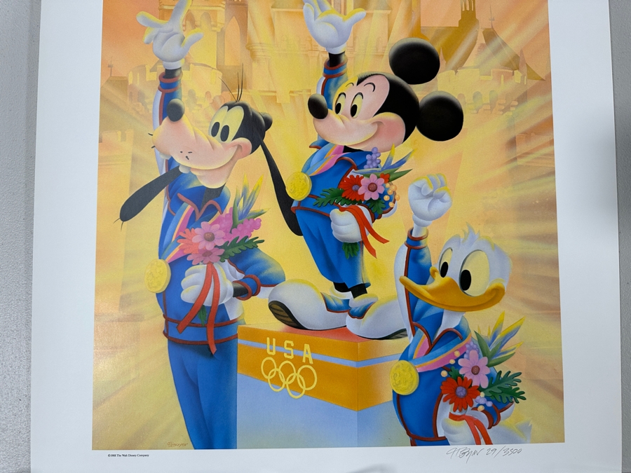Charles Boyer (1935-2021, American) Limited Edition Artist Signed Lithograph 1988 'A Golden Dream At Disneyland' Numbered 29 Of 3,500 With COA 20 X 30 [Photo 3]
