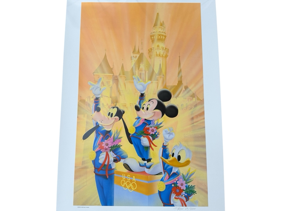 Charles Boyer (1935-2021, American) Limited Edition Artist Signed Lithograph 1988 'A Golden Dream At Disneyland' Numbered 29 Of 3,500 With COA 20 X 30 [Photo 2]