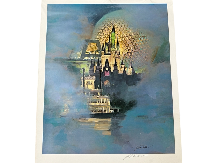 Jim Noble Walt Disney World Vacation Kingdown Limited Edition Artist Signed Lithograph 'Magical Dreams' Numbered 1,696 Of 5,000 With COA 22 X 28 [Photo 1]
