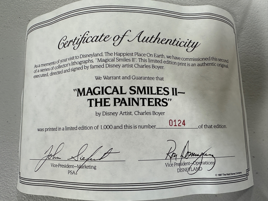 Charles Boyer (1935-2021, American) Limited Edition Artist Signed Lithograph 'Magical Smiles II - The Painters' Numbered 124 Of 1,000 With COA 23 X 33.5 [Photo 9]