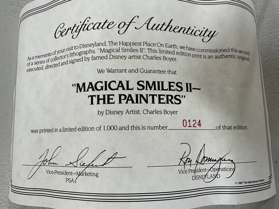 Charles Boyer (1935-2021, American) Limited Edition Artist Signed Lithograph 'Magical Smiles II - The Painters' Numbered 124 Of 1,000 With COA 23 X 33.5 [Photo 10]