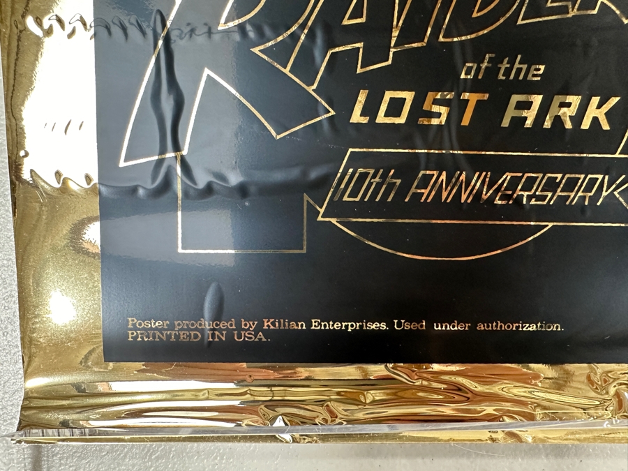 Vintage 1991 Lucasfilm Limited Edition Indiana Jones Raiders Of The Lost Ark 10th Anniversary Foil Poster Style 'B' Numbered 245 Of 5,000 With COA 27 X 41 [Photo 5]