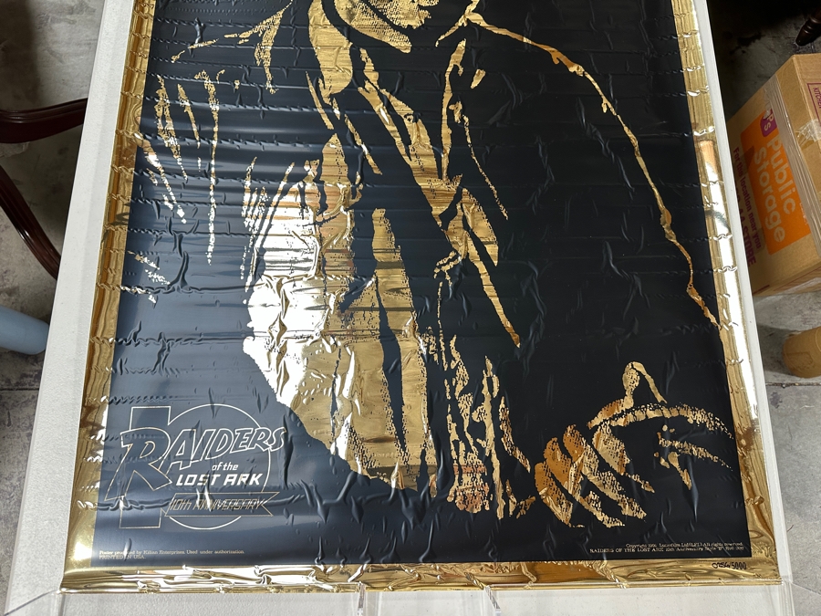Vintage 1991 Lucasfilm Limited Edition Indiana Jones Raiders Of The Lost Ark 10th Anniversary Foil Poster Style 'B' Numbered 245 Of 5,000 With COA 27 X 41 [Photo 3]
