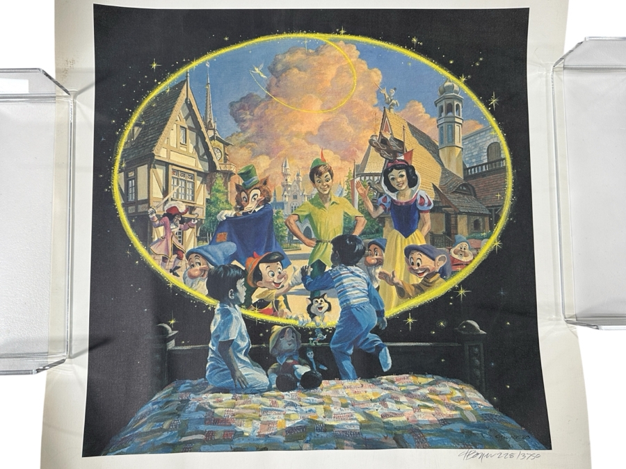 Charles Boyer (1935-2021, American) Limited Edition Artist Signed Lithograph 1983 'New Fantasyland' Numbered 228 Of 3,750 With COA 22 X 22 [Photo 1]