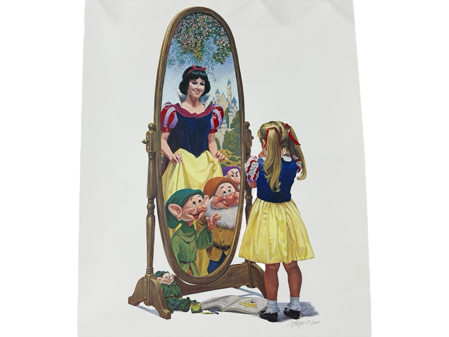 Charles Boyer (1935-2021, American) Limited Edition Artist Signed Lithograph 1987 'The Fairest Of Them All' Snow White And The Seven Dwarfs Numbered 47 Of 2,000 With COA 20 X 30 [Photo 1]