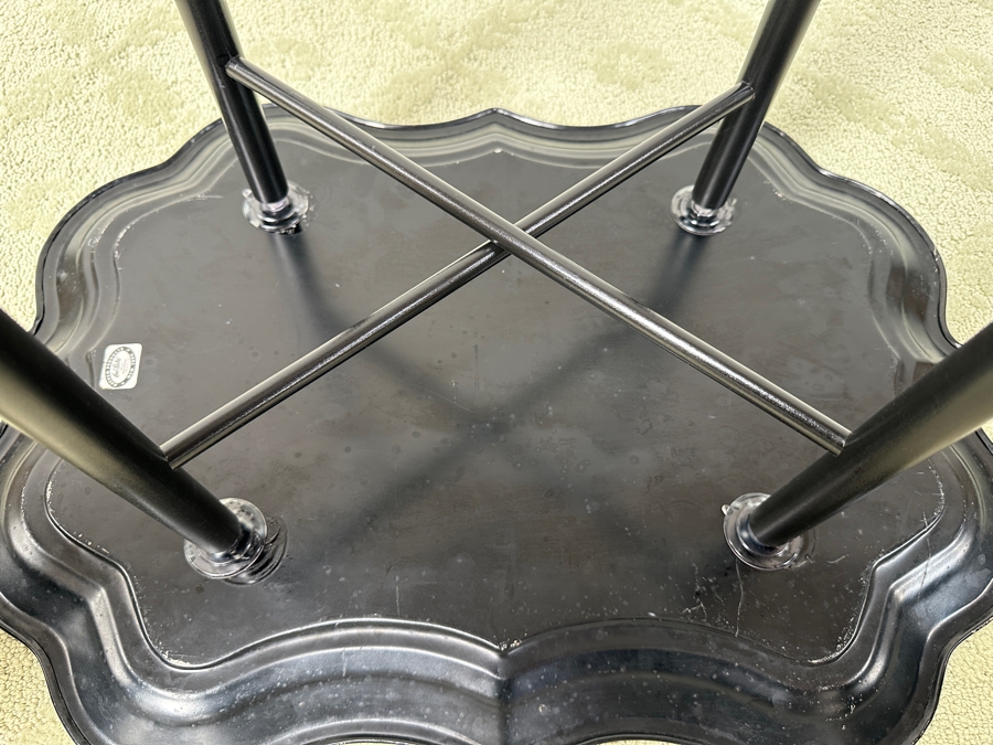 Just Added - Hand Painted Metal Tole Tray Nashco Products New York With Wooden Base Table 27W X 19D X 22.5H [Photo 11]