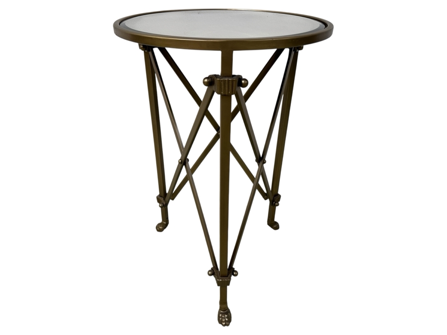 Just Added - Ballard Designs Olivia Mirrored Side Table With Metal Base 17W X 26.5H [Photo 1]