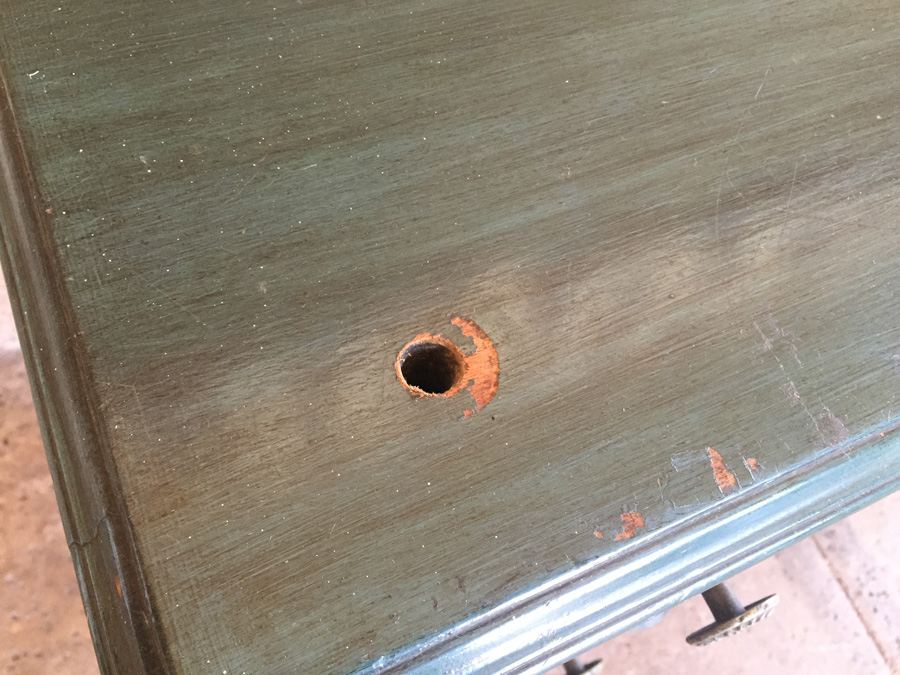 Vintage Blue Desk On Casters with Chair [Photo 9]