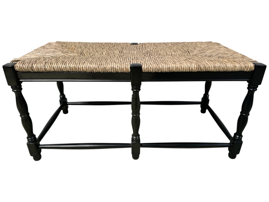Just Added - Ballard Designs Rush Seat Wooden Bench 38W X 18D X 18H [Photo 1]