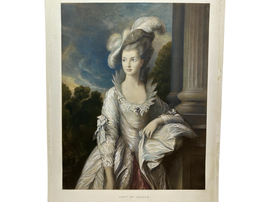Just Added - Hand Colored Engraving Titled 'Honorable Mrs. Graham' Engraved By T. G. Appleton Published In London August 18th, 1891 By Henry Graves & Go. Publishers to H.M. The Queen And The Prince & Princess Of Wales 22.5 X 28 [Photo 1]